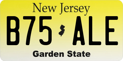 NJ license plate B75ALE