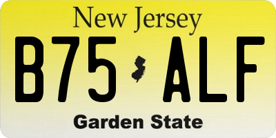NJ license plate B75ALF