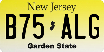 NJ license plate B75ALG