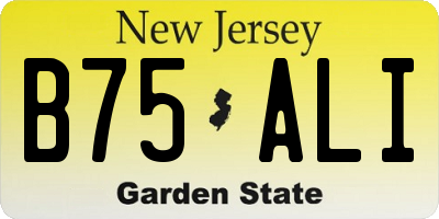 NJ license plate B75ALI