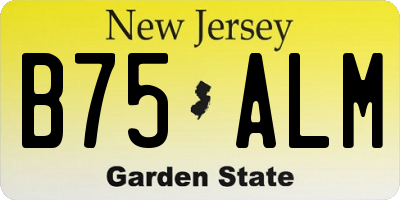 NJ license plate B75ALM