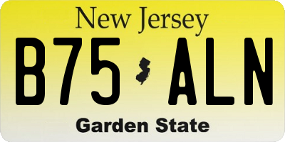 NJ license plate B75ALN