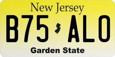 NJ license plate B75ALO