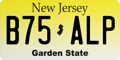 NJ license plate B75ALP