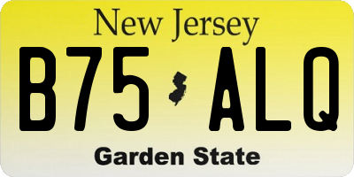 NJ license plate B75ALQ