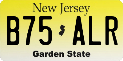 NJ license plate B75ALR