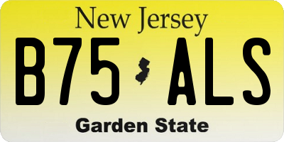NJ license plate B75ALS