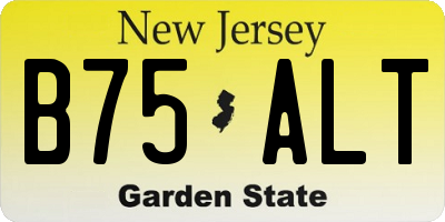 NJ license plate B75ALT