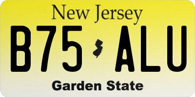 NJ license plate B75ALU
