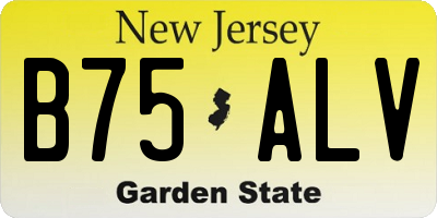 NJ license plate B75ALV