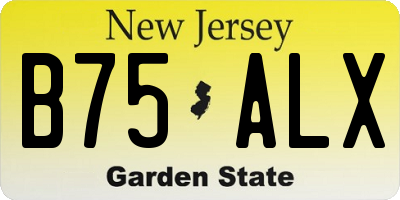 NJ license plate B75ALX