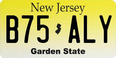 NJ license plate B75ALY