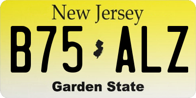 NJ license plate B75ALZ