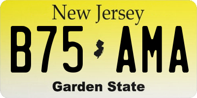 NJ license plate B75AMA