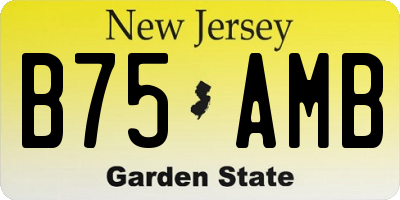 NJ license plate B75AMB