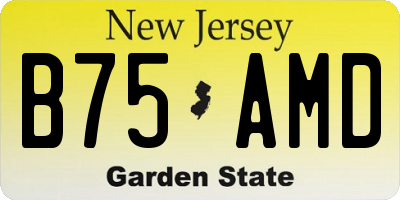 NJ license plate B75AMD