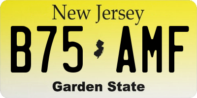 NJ license plate B75AMF