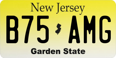 NJ license plate B75AMG