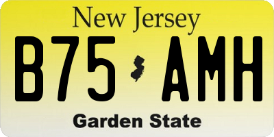 NJ license plate B75AMH