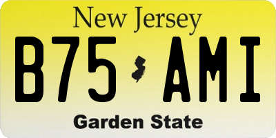 NJ license plate B75AMI