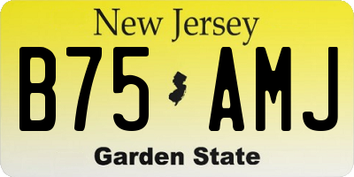 NJ license plate B75AMJ