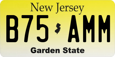 NJ license plate B75AMM