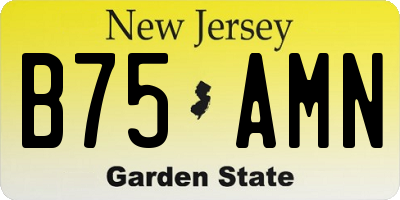 NJ license plate B75AMN