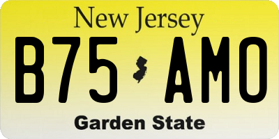 NJ license plate B75AMO