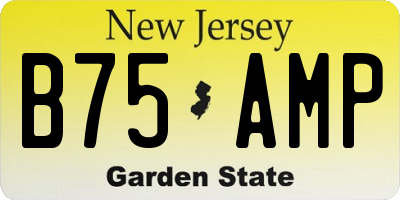 NJ license plate B75AMP