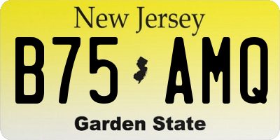 NJ license plate B75AMQ