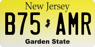 NJ license plate B75AMR