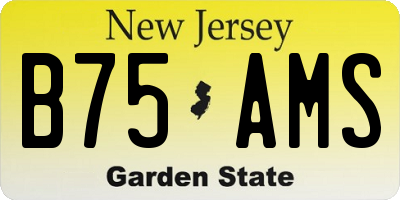 NJ license plate B75AMS