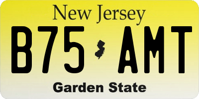 NJ license plate B75AMT