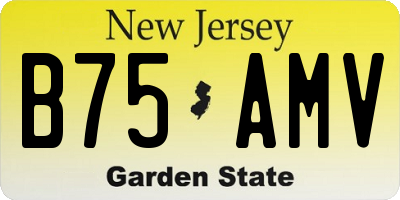 NJ license plate B75AMV