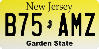 NJ license plate B75AMZ