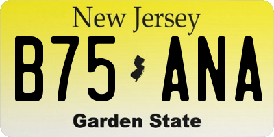 NJ license plate B75ANA