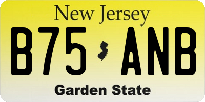 NJ license plate B75ANB