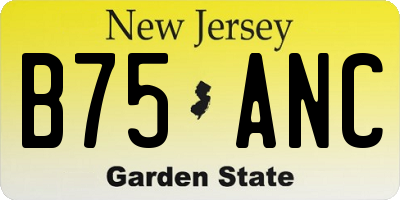NJ license plate B75ANC