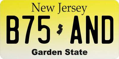 NJ license plate B75AND