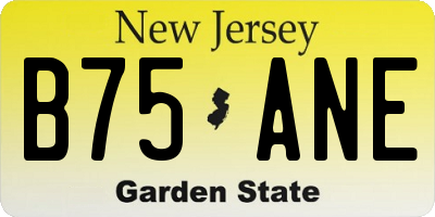 NJ license plate B75ANE