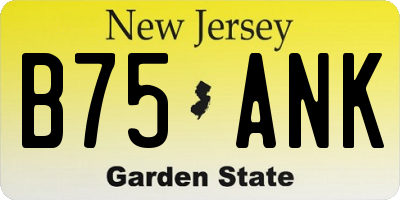 NJ license plate B75ANK