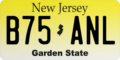 NJ license plate B75ANL