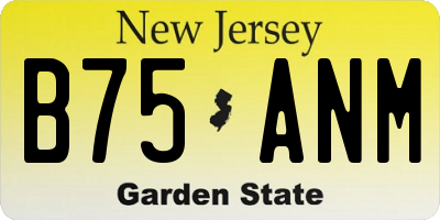 NJ license plate B75ANM
