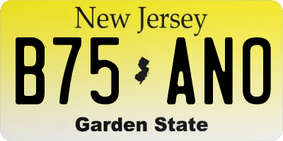 NJ license plate B75ANO