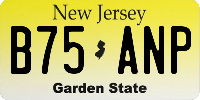 NJ license plate B75ANP