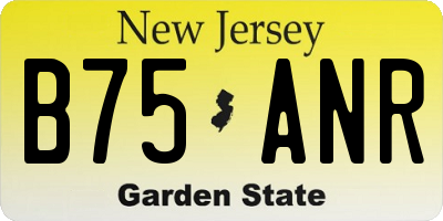 NJ license plate B75ANR
