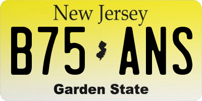 NJ license plate B75ANS