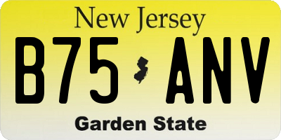 NJ license plate B75ANV