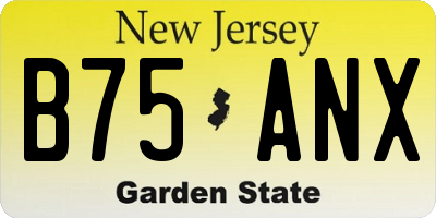 NJ license plate B75ANX
