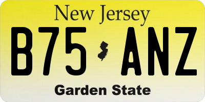 NJ license plate B75ANZ